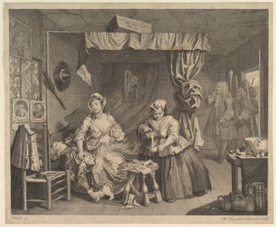 Der Lebensweg einer Dirne, Tafel 3, vor April 1732 von William Hogarth