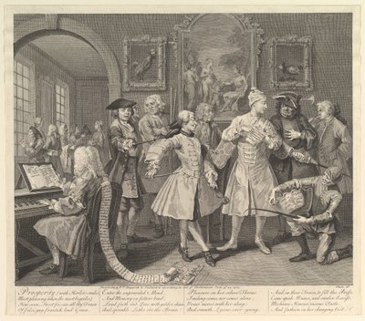 Der Lebenslauf eines Wüstlings, Platte 2, 25. Juni 1735 von William Hogarth