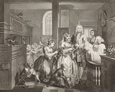 Der Weg eines Liederlichen, Blatt 5: Tom Rakewell heiratet eine reiche Alte von William Hogarth