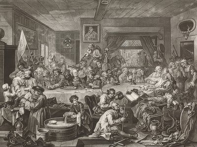 Die Parlamentswahlen. Blatt 1: Ein Wahl-Vergnügen von William Hogarth