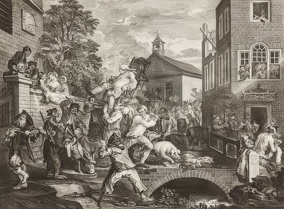 Die Parlamentswahlen. Blatt 4: Der Triumphzug der Abgeordneten von William Hogarth