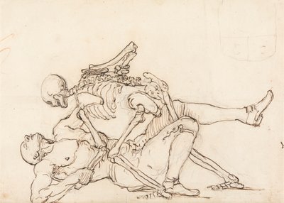 George Taylors Epitaph: Der Tod gibt George Taylor einen Cross Buttock von William Hogarth