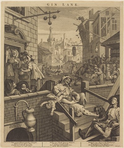 Gin Lane von William Hogarth