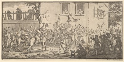 Hudibras und der Skimmington Siebzehn kleine Illustrationen für Samuel Butlers Hudibras von William Hogarth