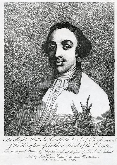 James Caulfield, 1. Earl of Charlemont, graviert von Joseph Haynes, 1782 von William Hogarth
