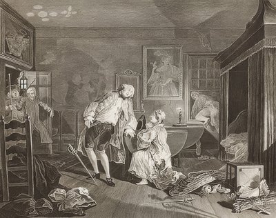 Heirat nach der Mode. Blatt 5: Der Graf fällt im Zweikampf von William Hogarth