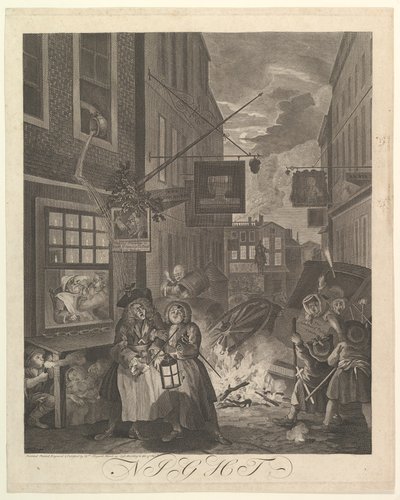 Nacht Die vier Tageszeiten, 25. März 1738 von William Hogarth