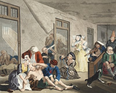Szene in Bedlam, Platte VIII, aus A Rake