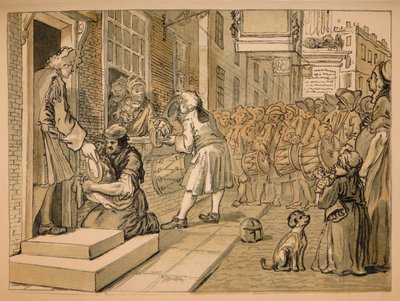 Skizze für Fleiß und Müßiggang - Platte VI, 1747 von William Hogarth