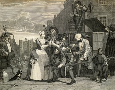 Straßenszenen in London von William Hogarth