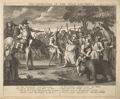 Das Abenteuer des Bären und der Geige, Platte 3: Illustrationen zu Samuel Butlers von William Hogarth