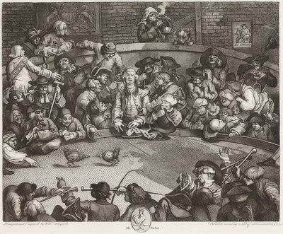 Der Hahnenkampfplatz von William Hogarth