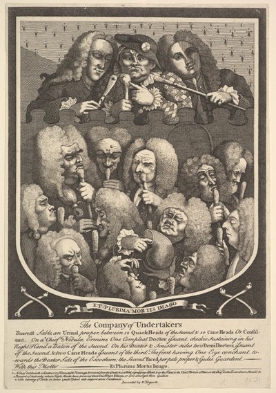 Die Gesellschaft der Bestatter, nach 1736 von William Hogarth