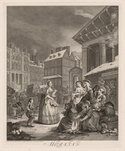 Die vier Tageszeiten: Morgen, 1738 von William Hogarth