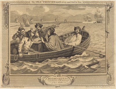 Der faule Lehrling wird weggeschickt und zur See geschickt von William Hogarth