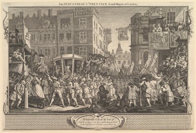 Der fleißige Lehrling, Bürgermeister von London: Fleiß und Faulheit, Platte, 30. September 1747 von William Hogarth
