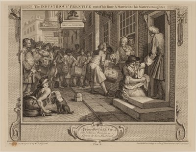 Der fleißige Lehrling nach seiner Zeit und verheiratet mit der Tochter seines Meisters von William Hogarth