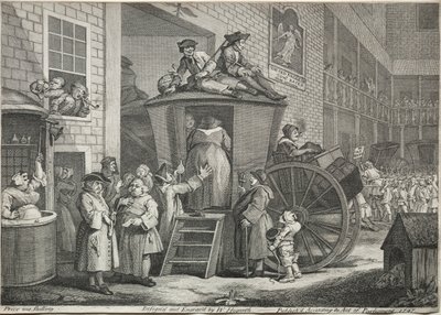 Die Postkutsche, 1747 von William Hogarth