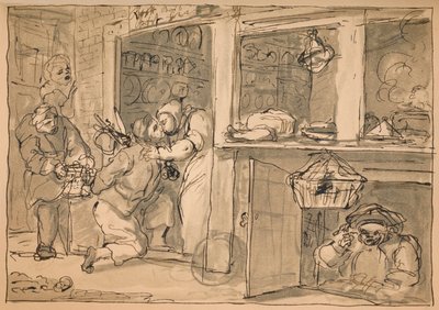 Unbenutzte Zeichnung für Industry and Idleness, 1747 von William Hogarth