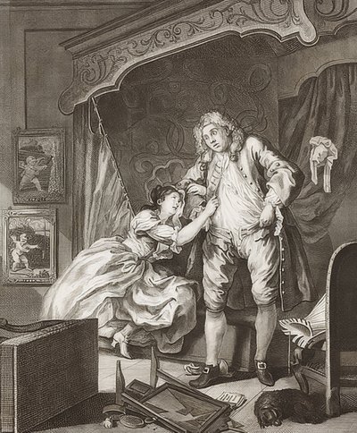 Zweiteilige Folge: Vorher und Nachher. Blatt 2: Nachher von William Hogarth
