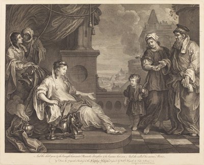 Moses wird zur Tochter des Pharao gebracht von William Hogarth and Luke Sullivan