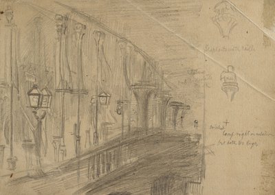 Recto: Studie der London Bridge für 