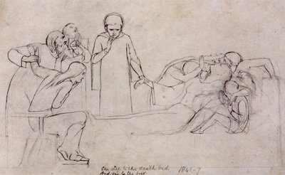 Studien für die Figuren des Doktors, der Trauernden und der Minerva, 1846 von William Holman Hunt