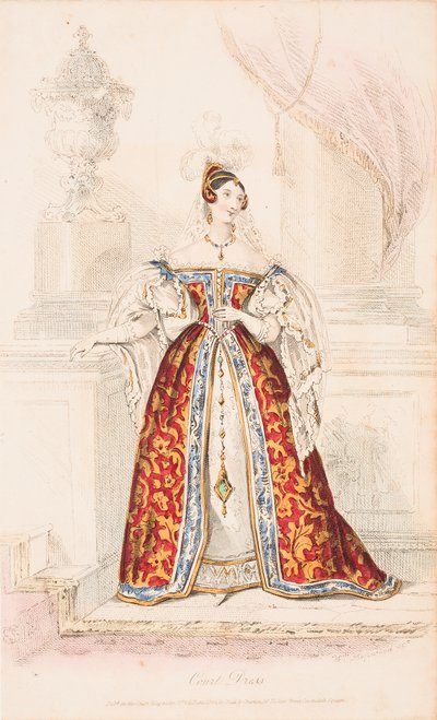 Eine Dame im Hofkleid mittelalterlicher Inspiration von William Hopwood