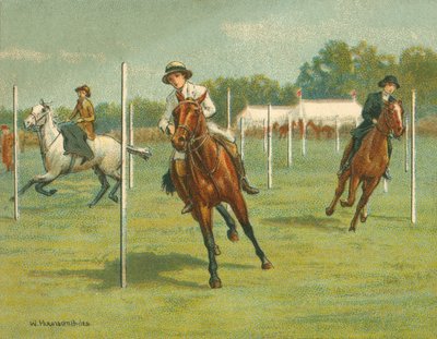 Historische und moderne Rennen, Biegewettbewerbe (Chromolithografie) von William Hounsom Byles