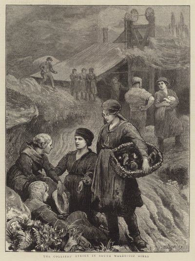 Der Streik der Bergleute in Südwales, Tip Girls von William III Bromley