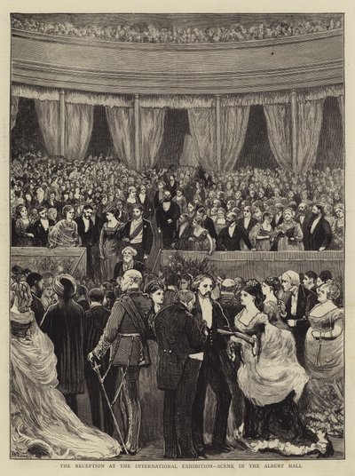Der Empfang bei der Internationalen Ausstellung, Szene in der Albert Hall von William III Bromley