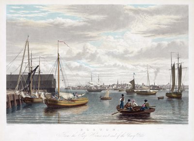Boston, vom Schiffshaus, Westende des Navy Yard, ca. 1833 von William James Bennett