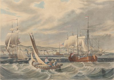 Ansicht der Quarantäne von New York, Staten Island, veröffentlicht 1833 von William James Bennett