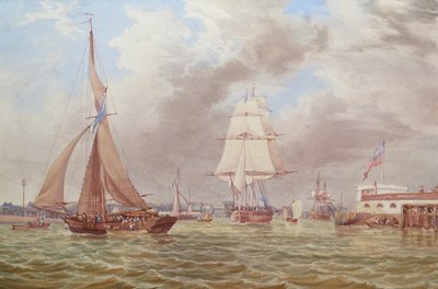 Schiffe am Eingang zum Hafen von Portsmouth von William Joy