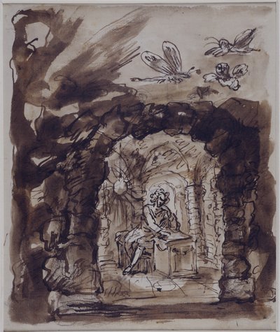 Alexander Pope in seiner Grotte von William Kent