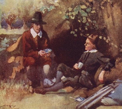 Illustration für The Compleat Angler von Izaak Walton (Farblithografie) von William Lee Hankey