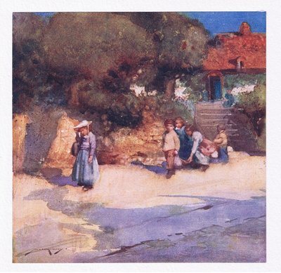 Die spielenden Kinder, die gerade aus der Schule entlassen wurden von William Lee Hankey