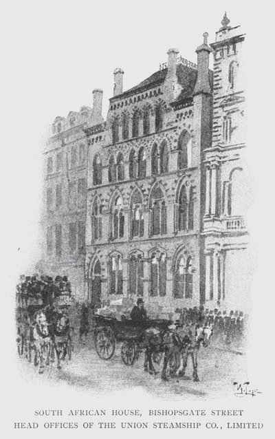 South African House, Bishopsgate Street, Hauptbüros der Union Steamship Co, Limited von William Luker