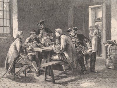 Soldaten beim Kartenspielen, aus Illustrated London News von William Luson Thomas