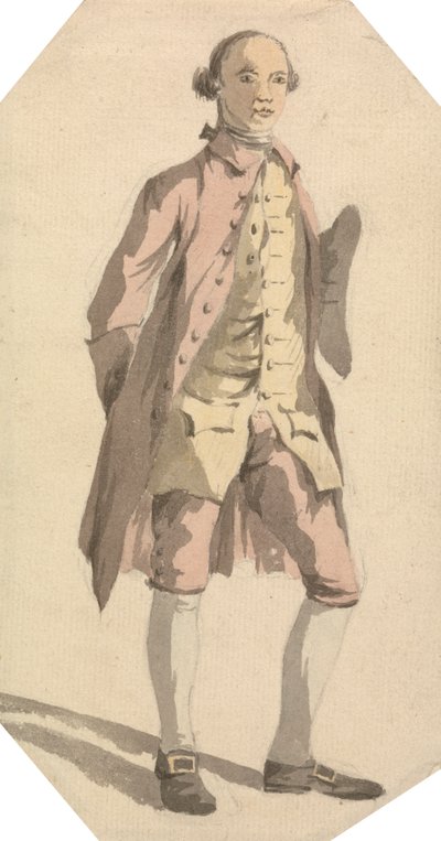 Ganzkörperporträt eines Mannes mit Dreispitz unter dem linken Arm von William Marlow