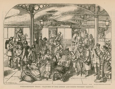 Parlamentarischer Zug: Plattform der London und North-Western Railway, London von William McConnell