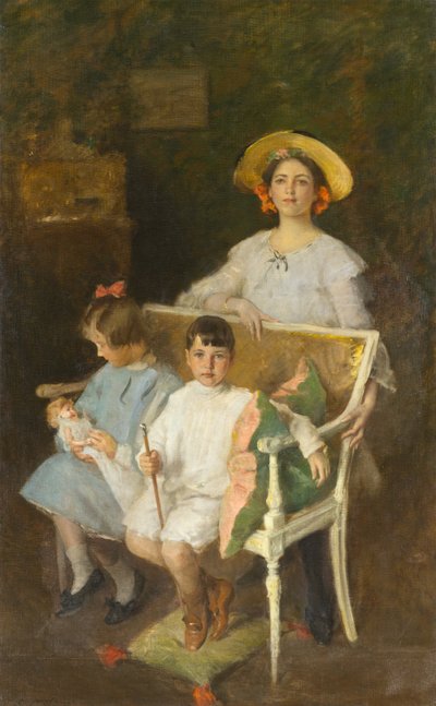 Porträtgruppe (Dorothy, Helen und Bob), ca. 1904 von William Merritt Chase