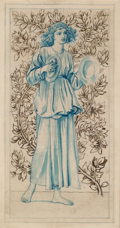Eine Frau spielt Zimbeln, spätes 19. Jahrhundert von William Morris