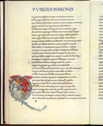 Dido und Amor, Seite 26 aus Virgils "Aeneis" von William Morris