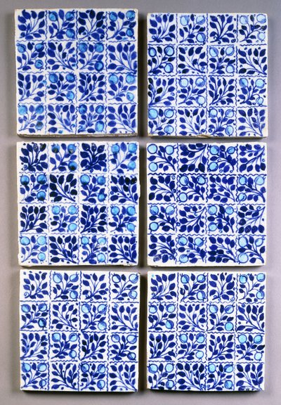 Sieben William Morris blaue 