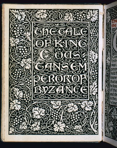 Titelseite aus Die Geschichte des Kaisers, 1894 von William Morris