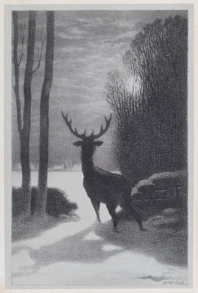 Hirsch im Mondlicht von William Morris Hunt
