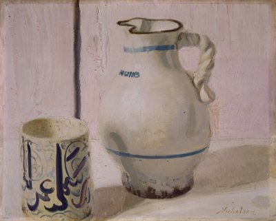 Rosa Stillleben mit Krug von William Nicholson