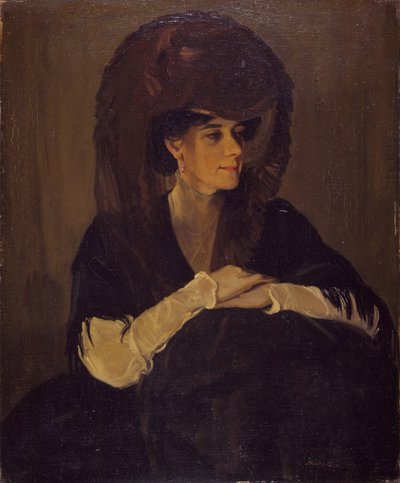 Das braune Schleierporträt von Mrs Harrington Mann von William Nicholson