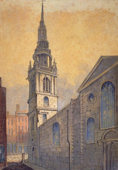 Kirche St. Mary le Bow vom Bow Churchyard, City of London von William Pearson